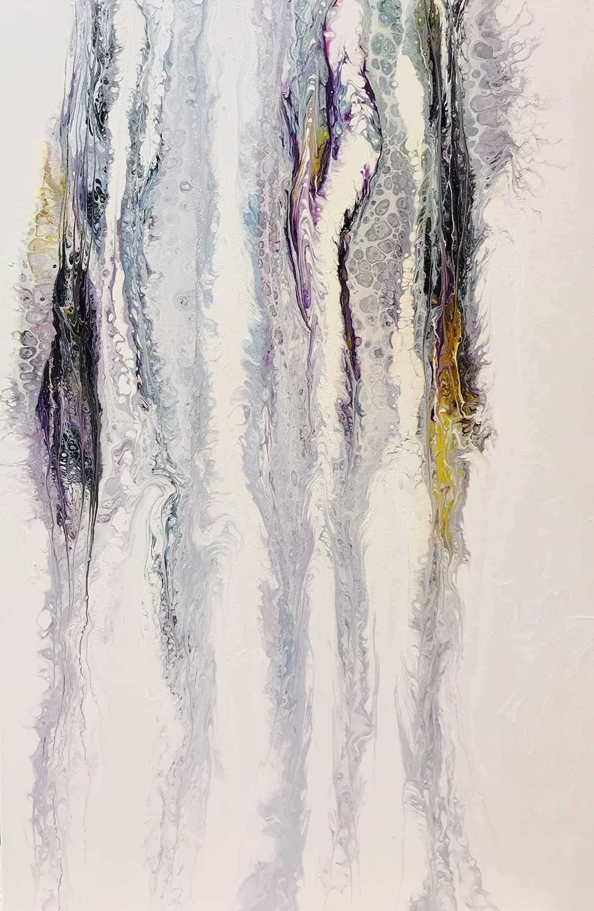 Into greys - Canadian Original Artwork For Sale by Elena Myasnikova - Calgary, AB Local Artist - Abstract Art - Acrylic, Fine Resin on Canvas