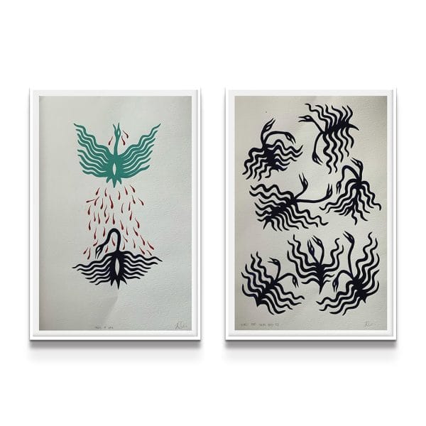 painting on white background