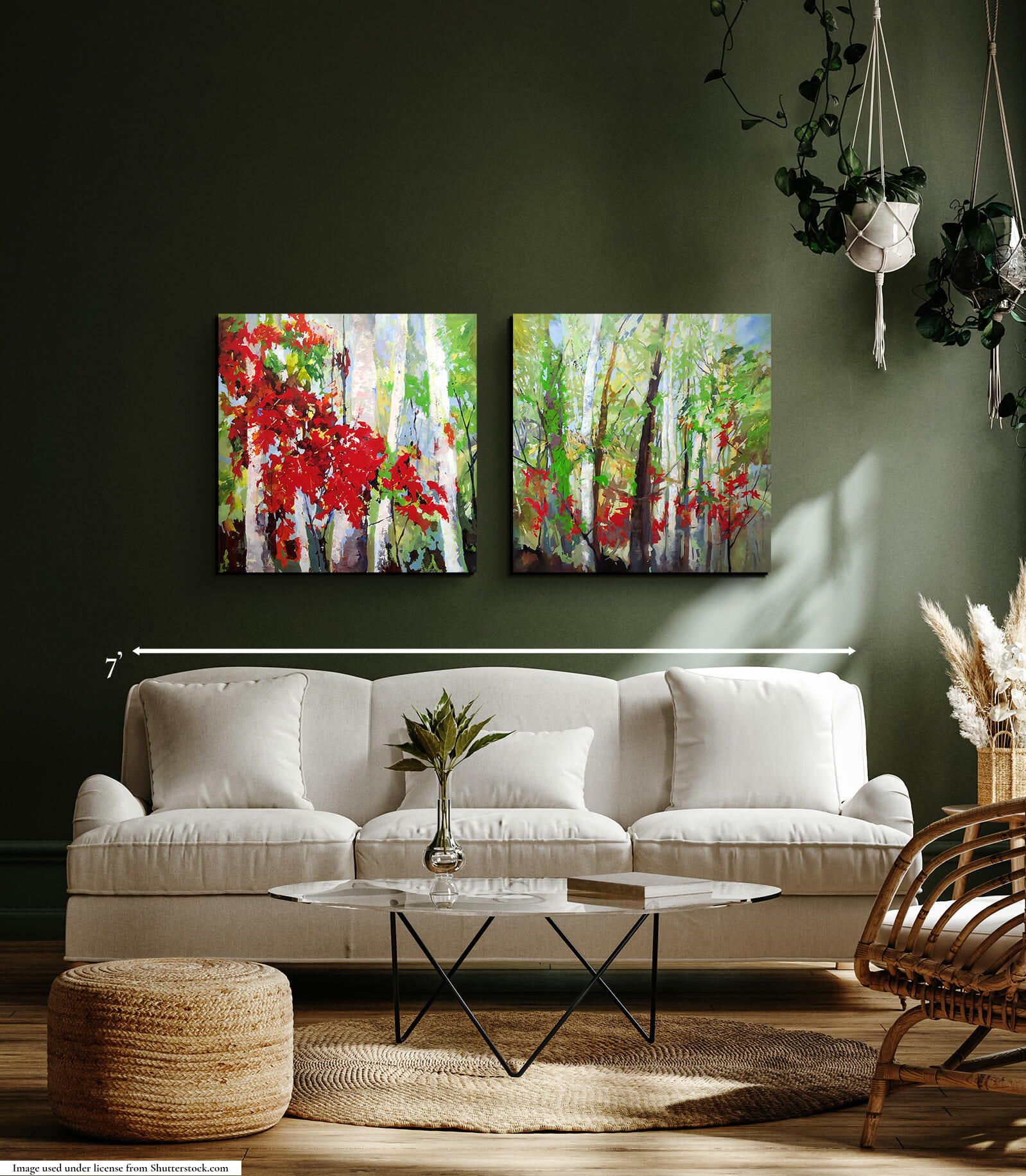 artwork mockup in interior