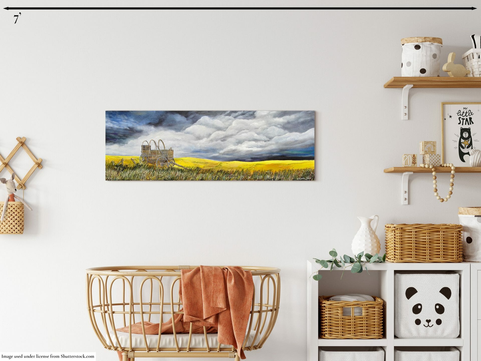 painting mocked up on white wall