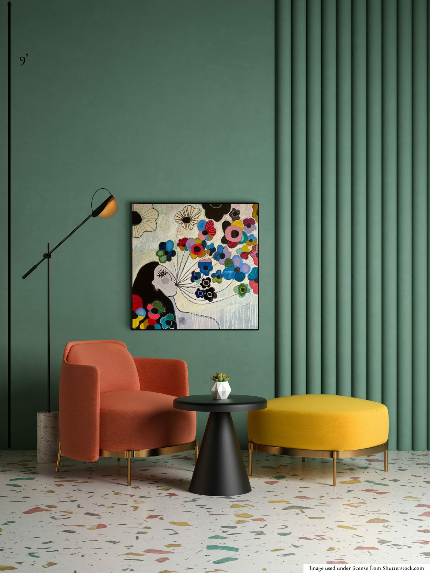 painting mocked up in interior